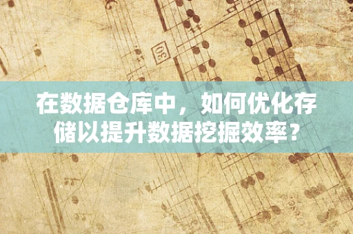 在数据仓库中，如何优化存储以提升数据挖掘效率？