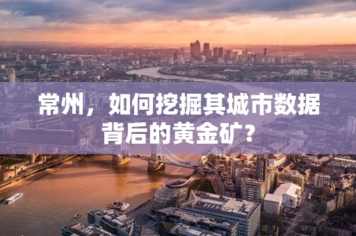 常州，如何挖掘其城市数据背后的黄金矿？
