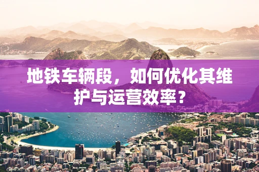 地铁车辆段，如何优化其维护与运营效率？