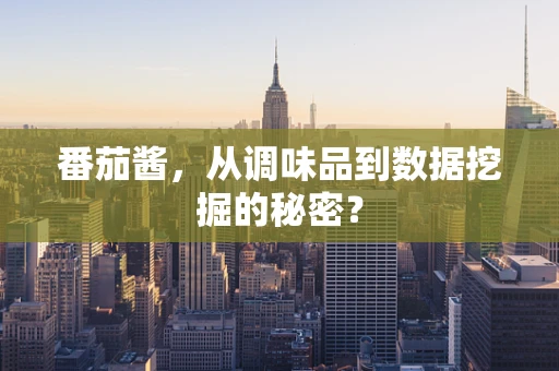番茄酱，从调味品到数据挖掘的秘密？