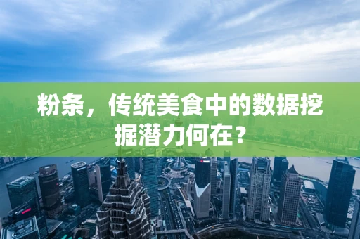 粉条，传统美食中的数据挖掘潜力何在？