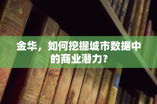 金华，如何挖掘城市数据中的商业潜力？