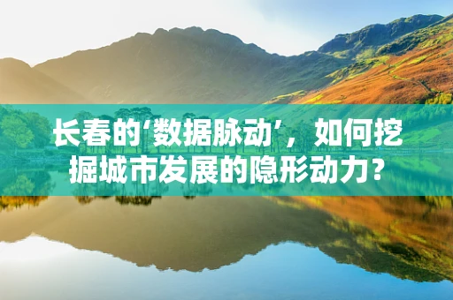 长春的‘数据脉动’，如何挖掘城市发展的隐形动力？