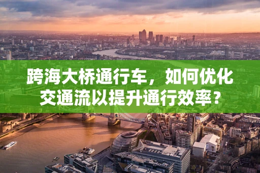 跨海大桥通行车，如何优化交通流以提升通行效率？