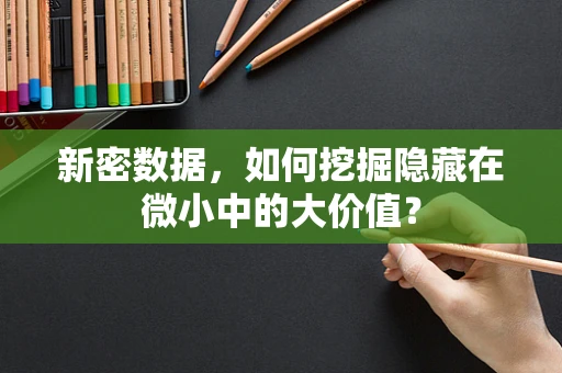 新密数据，如何挖掘隐藏在微小中的大价值？