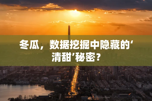 冬瓜，数据挖掘中隐藏的‘清甜’秘密？