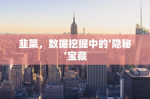 韭菜，数据挖掘中的‘隐秘’宝藏