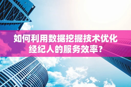 如何利用数据挖掘技术优化经纪人的服务效率？
