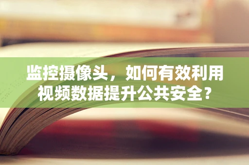 监控摄像头，如何有效利用视频数据提升公共安全？