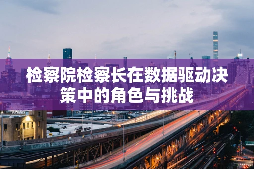 检察院检察长在数据驱动决策中的角色与挑战