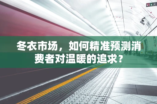 冬衣市场，如何精准预测消费者对温暖的追求？