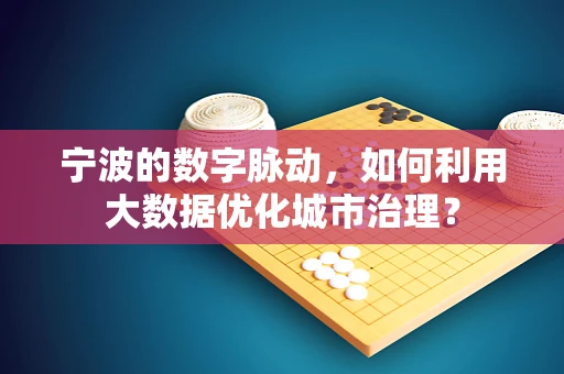 宁波的数字脉动，如何利用大数据优化城市治理？