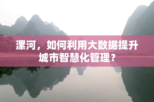 漯河，如何利用大数据提升城市智慧化管理？