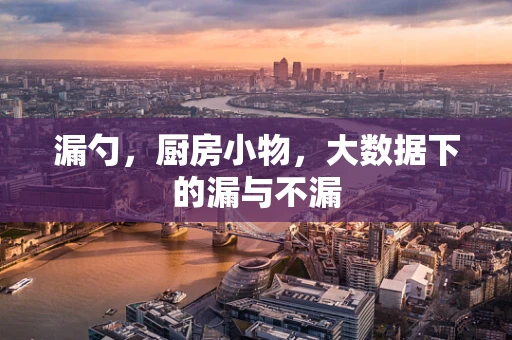 漏勺，厨房小物，大数据下的漏与不漏