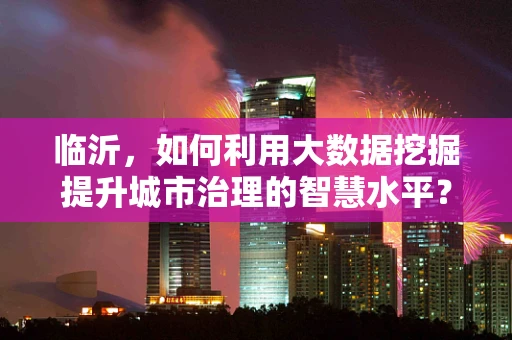 临沂，如何利用大数据挖掘提升城市治理的智慧水平？