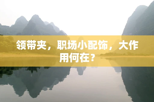 领带夹，职场小配饰，大作用何在？