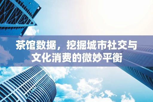 茶馆数据，挖掘城市社交与文化消费的微妙平衡