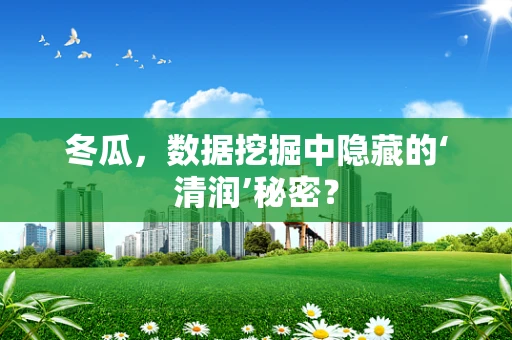 冬瓜，数据挖掘中隐藏的‘清润’秘密？