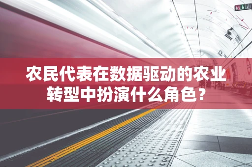 农民代表在数据驱动的农业转型中扮演什么角色？