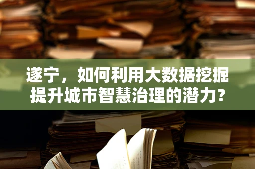 遂宁，如何利用大数据挖掘提升城市智慧治理的潜力？