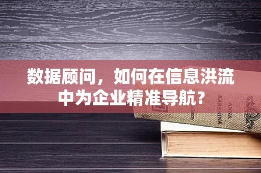 数据顾问，如何在信息洪流中为企业精准导航？