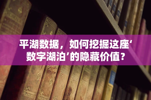 平湖数据，如何挖掘这座‘数字湖泊’的隐藏价值？