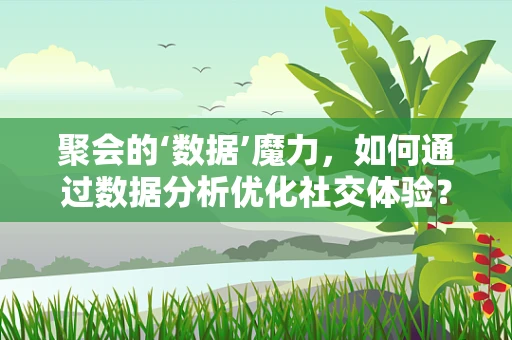 聚会的‘数据’魔力，如何通过数据分析优化社交体验？