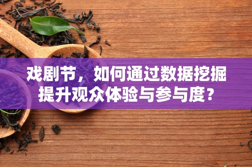 戏剧节，如何通过数据挖掘提升观众体验与参与度？