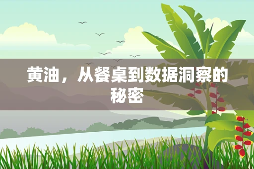 黄油，从餐桌到数据洞察的秘密