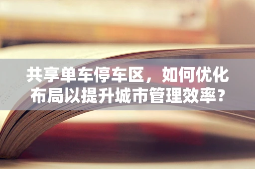 共享单车停车区，如何优化布局以提升城市管理效率？