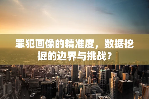 罪犯画像的精准度，数据挖掘的边界与挑战？