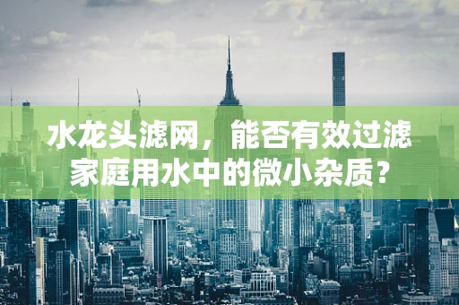 水龙头滤网，能否有效过滤家庭用水中的微小杂质？