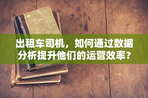 出租车司机，如何通过数据分析提升他们的运营效率？