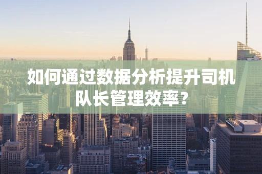 如何通过数据分析提升司机队长管理效率？
