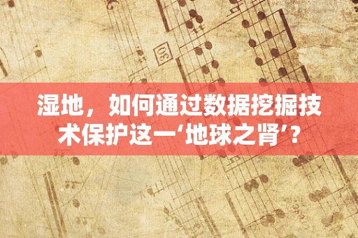 湿地，如何通过数据挖掘技术保护这一‘地球之肾’？