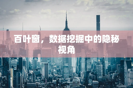 百叶窗，数据挖掘中的隐秘视角