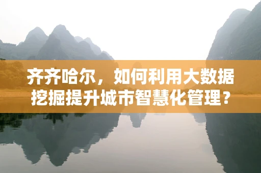 齐齐哈尔，如何利用大数据挖掘提升城市智慧化管理？