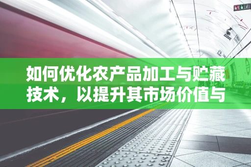 如何优化农产品加工与贮藏技术，以提升其市场价值与保鲜度？
