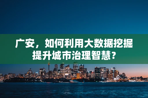 广安，如何利用大数据挖掘提升城市治理智慧？