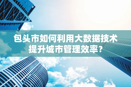 包头市如何利用大数据技术提升城市管理效率？
