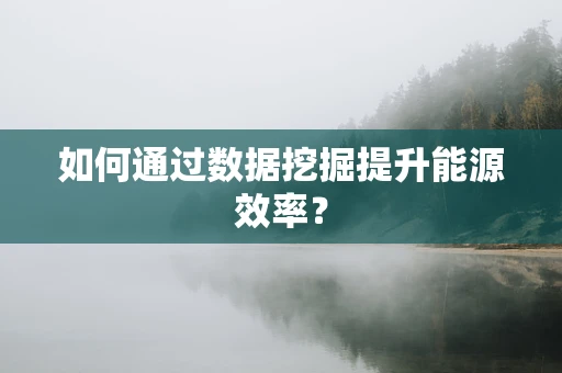 如何通过数据挖掘提升能源效率？