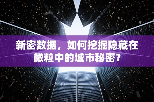 新密数据，如何挖掘隐藏在微粒中的城市秘密？