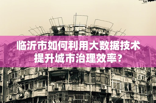 临沂市如何利用大数据技术提升城市治理效率？