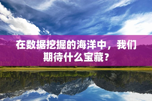 在数据挖掘的海洋中，我们期待什么宝藏？