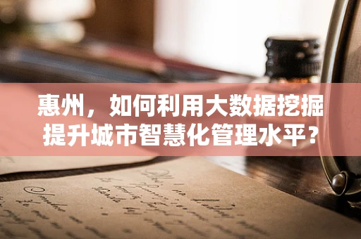 惠州，如何利用大数据挖掘提升城市智慧化管理水平？