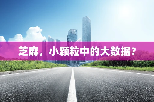 芝麻，小颗粒中的大数据？