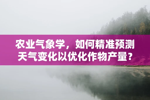 农业气象学，如何精准预测天气变化以优化作物产量？
