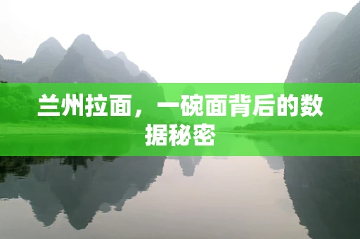 兰州拉面，一碗面背后的数据秘密