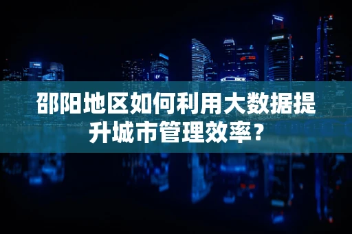 邵阳地区如何利用大数据提升城市管理效率？
