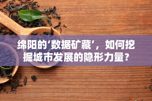 绵阳的‘数据矿藏’，如何挖掘城市发展的隐形力量？